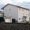 Multi-family housing estate with soffit ventilators