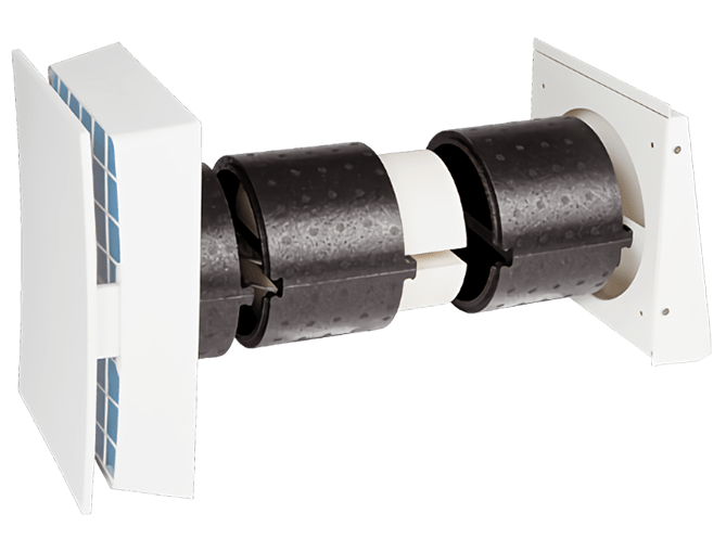 Dezentrale Lüftung SEVi 160DUO Mini – Abluftsystem mit Wärmerückgewinnung 