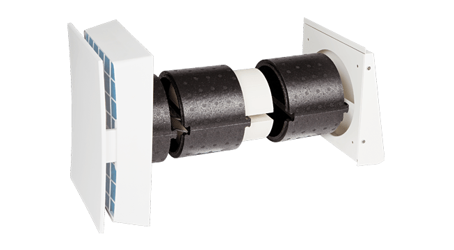 Decentralised ventilation SEVi 160DUO Mini - extract air system with heat recovery